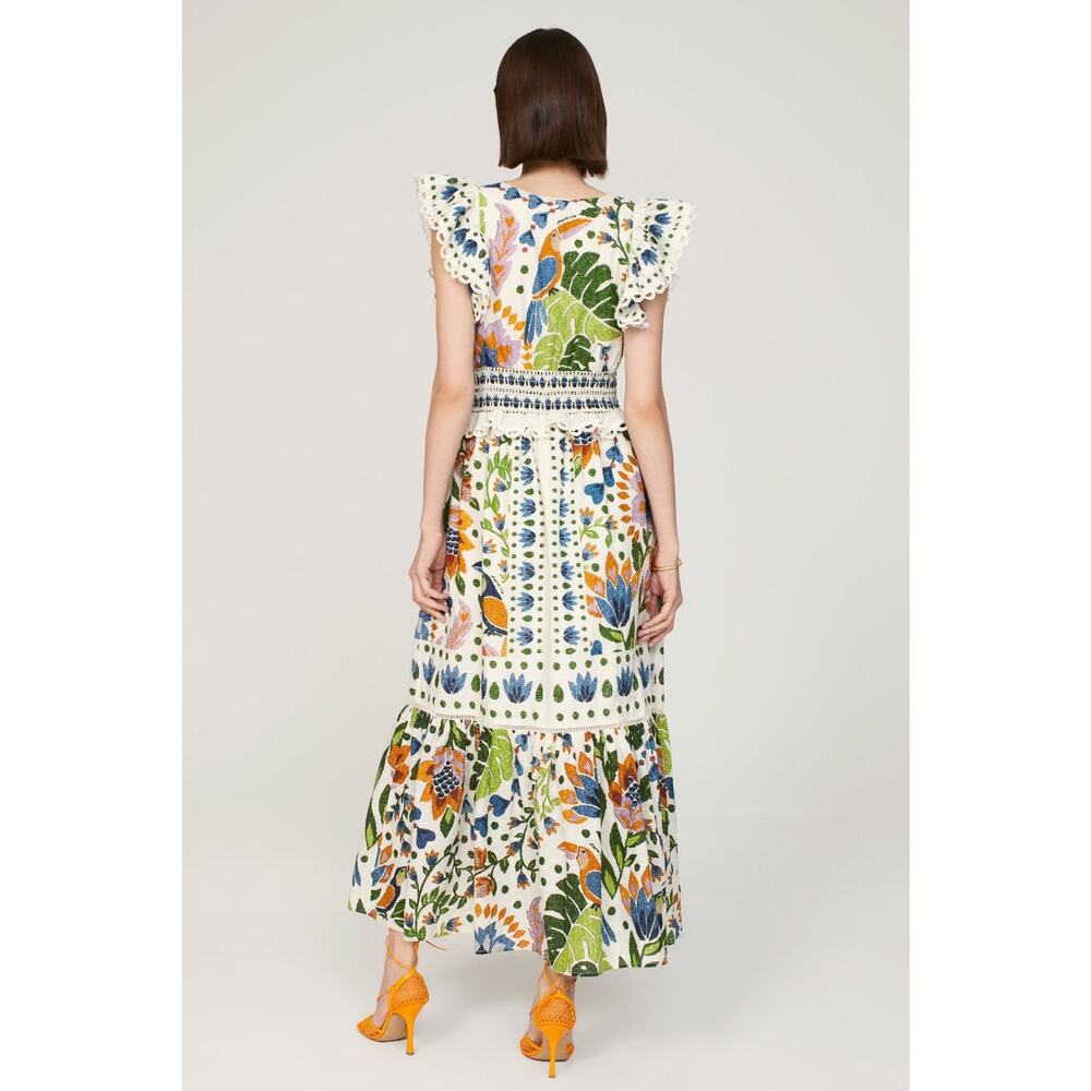 Farm Rio Summer Garden Dress Size Small - Picture 2 of 16